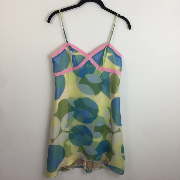 Philip DiCaprio Dresses & Skirts - Philip DiCaprio Yellow Abstract Print Silk Dress
